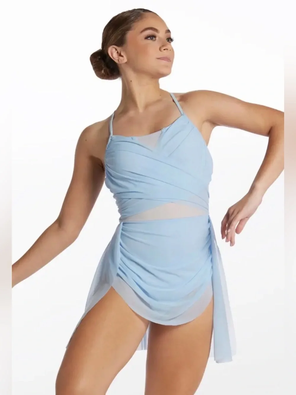 Balera Light Blue Mesh Lyrical Dance Dress Leotard Costume Girls LC Large Child